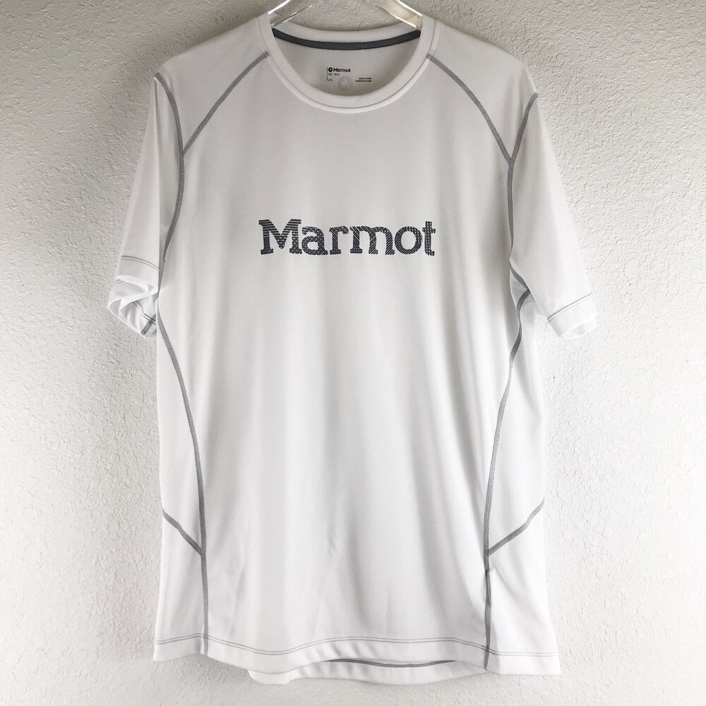 Marmot Men's Windridge Graphic Short Sleeve Gorpcore Outdoor Shirt White Size L